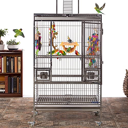 BWOGUE Winter Warm Bird Nest Bed Hanging Hammock Snuggle Hut Parrot House Tent Toy Bird Cage Perch for Parakeet Budgies Cockatiels Lovebird Cockatoo