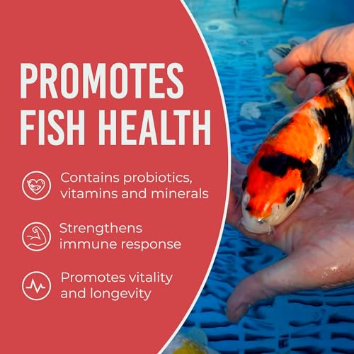 Blue Ridge Koi Fish Food 2lb - Koi Food 3/16” Large and Mini Blend Growth Formula, Goldfish Food, Premium Fish Food for Ponds, Ponds Fish Food