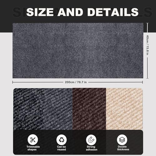 78.7"X15.8" Self-Adhesive Cat Scratching Mat - Durable Couch Protector from Cat Claws, DIY Furniture Protector from Cats Scratching, Sticky cat