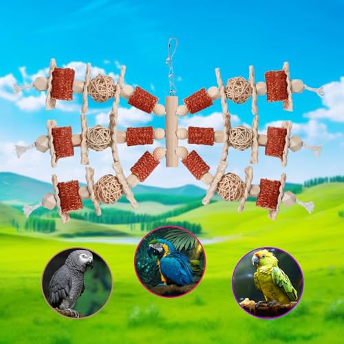Bird Toys, Natural Corn Stick Parrot Toys Hanging in Bird Cages，for Small and Medium-Sized Macaws,African Grey,Cockatoos,Cockatiel,Sun Conure， Parrots