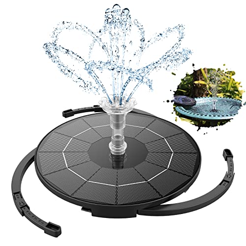 AISITIN 3.5W Solar Fountain Pump for Water Feature Outdoor DIY Solar Bird Bath Fountain with Multiple Nozzles, Solar Powered Water Fountain for