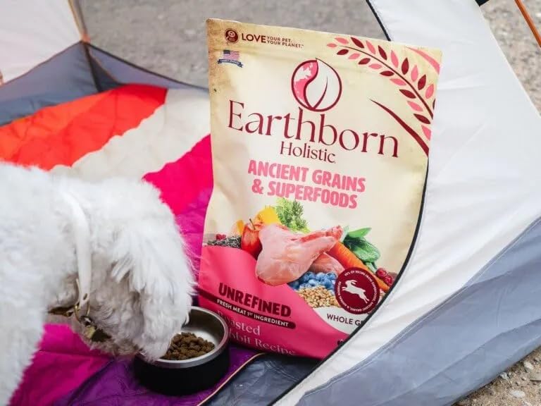 Earthborn Holistic Unrefined Roasted Rabbit Dry Dog Food, Ancient Grains & Superfoods, Pea-Free Recipe, 25 lb Bag