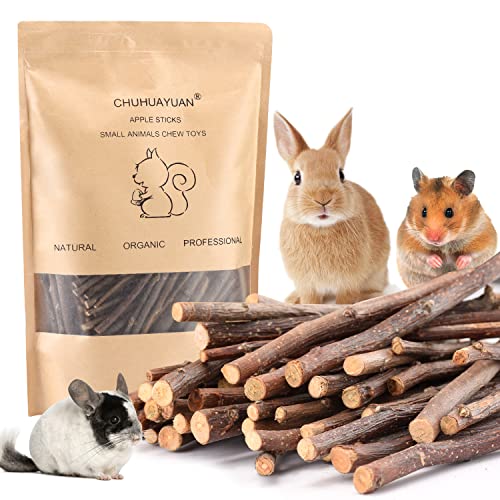 Natural Apple Sticks, 500g Treats Food for Small Animals, Chew Toys for Chinchilla Guinea Pigs Rabbit Squirrel Hamster Bunny