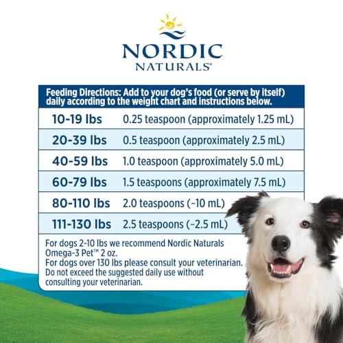 Nordic Naturals Omega-3 Pet, Unflavored - 16 oz - 1380 mg Omega-3 Per Teaspoon - Fish Oil for Large to Very Large Dogs with EPA & DHA - Promotes
