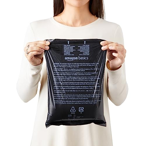 Basics Dog Poop Leak Proof Bags with Dispenser and Leash Clip, Unscented, 13" x 9" Large Size, 300 Count