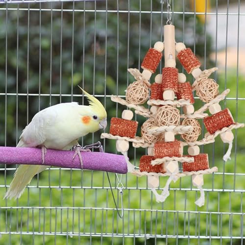 Bird Toys, Natural Corn Stick Parrot Toys Hanging in Bird Cages，for Small and Medium-Sized Macaws,African Grey,Cockatoos,Cockatiel,Sun Conure， Parrots