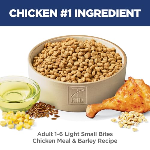 Hill's Science Diet Adult 1-6 Light Small Bites Dry Dog Food, Chicken Meal & Barley, 5 lb. Bag