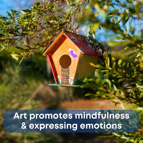 12 DIY Bird House Kits For Children to Build - Wood Birdhouse for Kids to Paint - Unfinished Bird Houses - Spring Crafts Kits - Wooden Arts & Craft