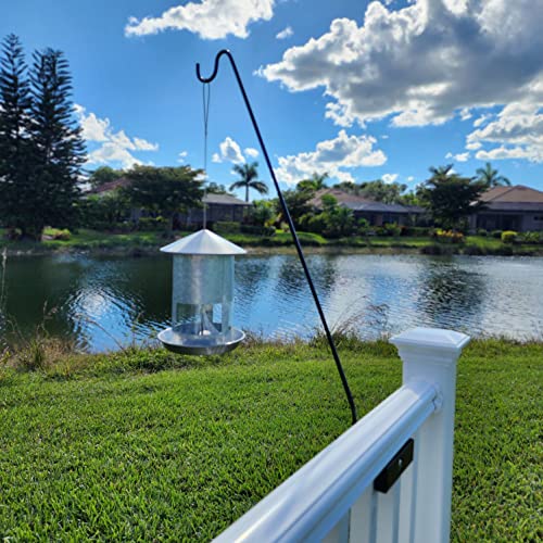 Hold It Mate Long Hook Kits Ideal for Bird Feeders, Lighter Flower Baskets, Chimes, etc. for Vertical Spindled Deck Railings Only (34" Upright) Heavy
