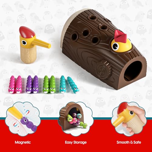 TOP BRIGHT Montessori Toys for 2 Year Old - Magnetic Bird Feeding Games for 2 Year Olds, Learning Toys for Toddlers 2-4 Years, Fine Motor Skills Toy