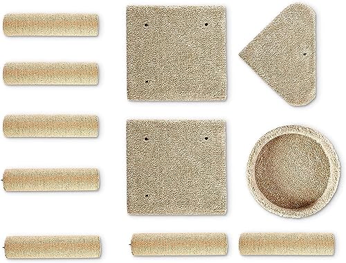 Basics Cat Tree Tower - Multi-Level Climbing Activity Center for Indoor Cats & Kittens with Scratching Posts, Platform, Jute Rope, Large (45.9"H)
