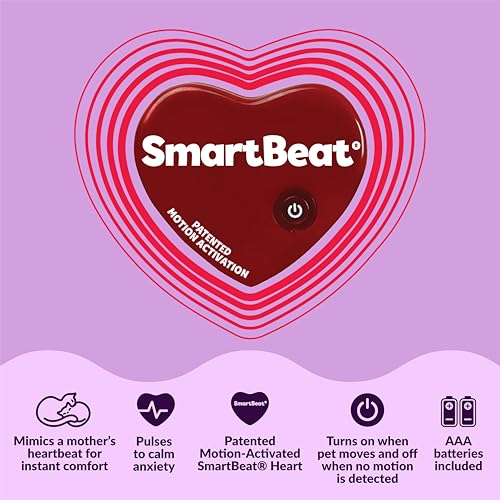 Snuggle Kitty Heartbeat Cat Toy for Kittens and Cats with Real-Feel Pulse and Heat Pack, Calming Sleep Aid for Cat Anxiety, New Kitten Essentials