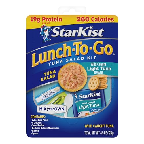StarKist Lunch-To-Go Mix Your Own Tuna Salad, Chunk Light Tuna Pouch, 4.5 Ounce Kit, 12 Pack