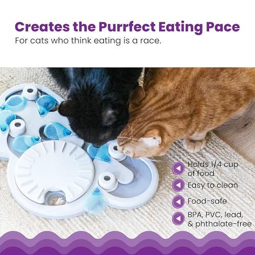 Catstages Nina Ottosson Rainy Day Puzzle & Play Cat Puzzle Feeder – Interactive Treat Game for Indoor Cats, Level 3 Slow Feeder Enrichment Toy, 13.8"