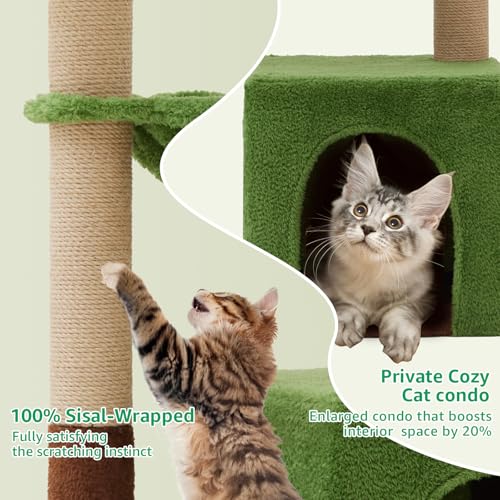 Woochpet 37" Cat Tree Tower for Indoor Cats，2-in-1 Multi-Functional Comfort with Premium Sisal Scratching Post, Cat Cando with Mouse Hole and Plush