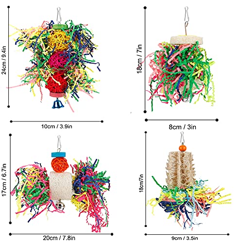 Foraging Toys Parakeet Chewing Hanging Toy Shredded Paper Bird Cage Accessories for Conure Cockatiel Budgies Lovebird Parrotlet
