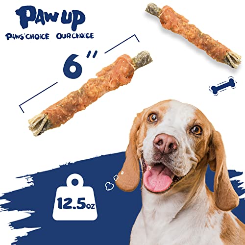 PAWUP Dog Treat Chicken Wrapped Cod Skins, Fish Chews Rolls for Medium Dogs, Healthy, Rawhide-Free, 12.5 oz