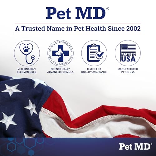 Pet MD Dog Ear Cleaning Wipes – Otic Cleanser for Dogs, Soothing Ear Care with Aloe Vera & Eucalyptus, Regular Wipes, 100 Count