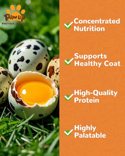 PAWUP Freeze Dried Quail Egg Yolk Pet Treats, Freeze-Dried Pet Food for Dogs, Cats, Pure Fresh Ingredient, 4.2 oz, Rawhide Free, Gluten&Grain Free