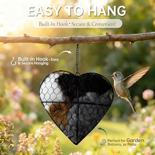 Handmade Fiber Bird Nesting Heart, Nesting Material for Wild Bird, Refillable Nesting Accessories, Hummingbird Nest/House, Outdoor Garden Decortion