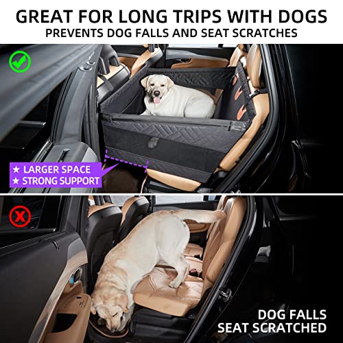 TKYZ Large Dog Car Seat,Back Seat Extender for Dogs,Waterproof Medium Dog Seat Cover for Backseat, Pet Bed for Car Hammock(Black-L)