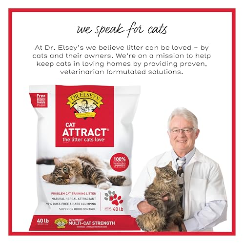 Dr. Elsey's Premium Clumping Cat Litter - Cat Attract - 99% Dust-Free, Low Tracking, Hard Clumping, Superior Odor Control, Natural Herbal Attractant