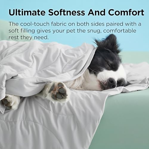 Bedsure Premium Cooling Blanket for Large Dog - Q-MAX>0.5, Breathable Summer Washable Cold Pet Mat, Soft Durable Self Cooling Dog Mat for Hot