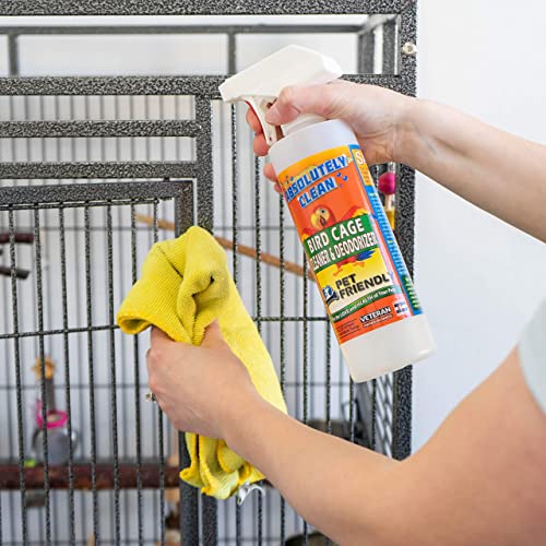 Absolutely Clean Amazing Bird Cage Cleaner and Deodorizer - Just Spray/Wipe - Safely & Easily Removes Bird Messes Quickly and Easily - Made in The US