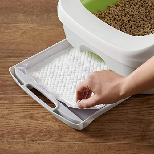 Basics Cat Litter Pee Pads, Odor Control with Fresh Scent, Super Absorbent, Disposable, Universal Fit Litter Box, Purple and White, 40 Count