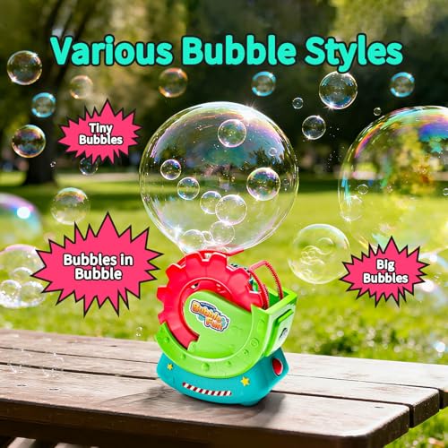 Bubble Machine for Toddlers Kids & Pets, with 8oz Safe Solution, Extra Large & Bubbles in Bubble Maker, Children & Pets Dog Toys Gift, Indoor/Outdoor