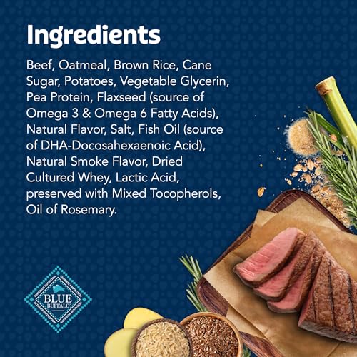 Blue Buffalo Bits Soft Dog Treats for Training, Made with Natural Ingredients & Enhanced with DHA, Beef Recipe, 19-oz Bag