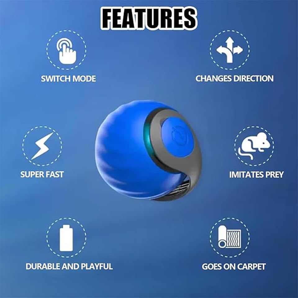2Packs Speedy 2.0 Tail Cat Toys for Bored Indoor Adult Cats,2025 New Generation Interactive Cat Toys for Indoor Cats,Automatic Moving Ball with