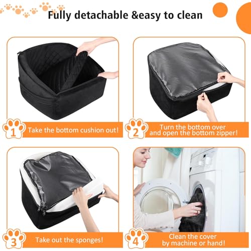 NEEZUKAR Dog Car Seat for Small Medium Dogs,Detachable Washable Dog Booster Seat Under 30lbs, Pet Car Seat Travel Bed with Storage Pockets and Dog