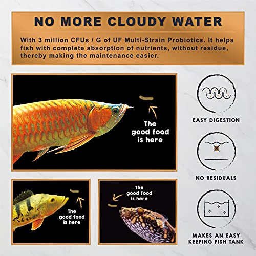 Ultra Fresh Monster Fish Food, Wild Sword Prawns, Floating Sticks for Oscars, Bass, Large Cichlids and Tropical Fish, Carnivorous Jumbo Stick 3.53 oz