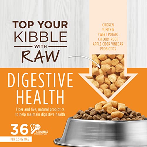 Instinct Raw Boost Mixers, Freeze Dried Cat Food Toppers with Functional Ingredients, Grain Free, Real Chicken - Digestive Health, 5.5 oz Bag