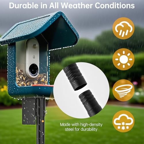 79 Inch Mounting Pole Compatible with Bird Buddy-5 Base Heavy Duty and Adjusatble Pole Mount Compatible with Bird Buddy