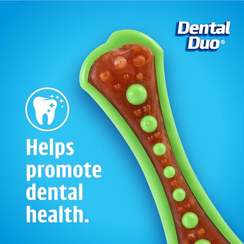Hartz Chew 'n Clean Dental Duo Dog Treat & Chew Toy, Color Varies, Medium, 3 Pack