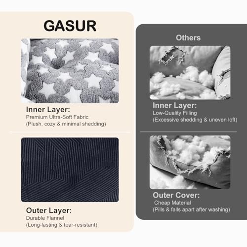 GASUR Dog Beds Small Medium Size, Small Dog Bed Washable, Orthopedic Pet Sofa Bed, Pet Cuddler Anti-Slip Bottom, Soft Calming Sleeping Warming Puppy