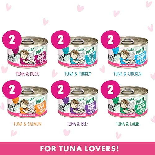 Weruva B.F.F. Play - Best Feline Friend Paté Lovers, Aw Yeah!, Pinky Promise Patés! Variety Pack, 2.8oz Can (Pack of 12)