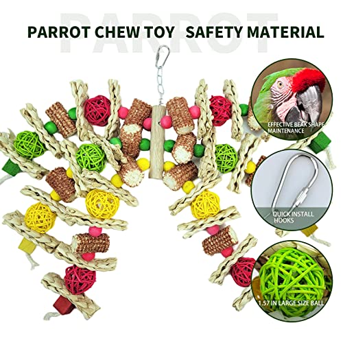 Parrot Toys, Natural Corncob Bird Chew Toys for Small and Medium Macaws, African Grey Parrots,  Parrots Bird Cage