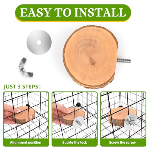 4PCS Natural Wood Round Bird Perch Platform for Cage - Parrot Perch Stand for Conures, Cockatiels, Budgies, Lovebirds, Parrotlets, Small Bird Cage