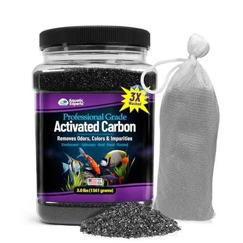 Premium Activated Carbon, Aquarium Carbon for Fish Tank Filter, Aquarium Filter Media, Granulated Charcoal for Fish Tanks, Activated Charcoal Bulk (3