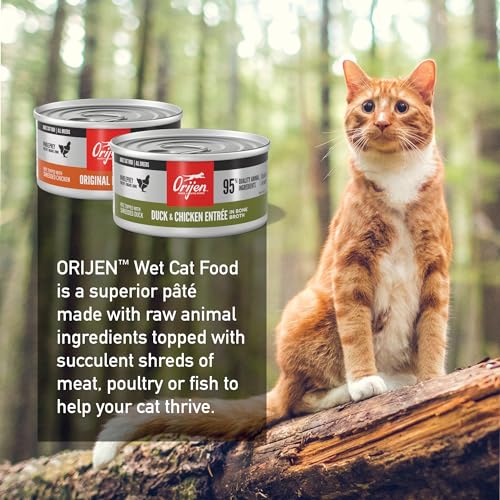 ORIJEN Premium Pate Wet Cat Food Variety Pack: Original + Duck & Chicken Recipes 3oz Cans (12 Count, 6 of Each)
