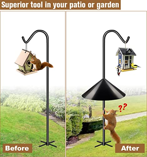 Garbuildman Squirrel Baffle for Bird Feeder Pole, Outside Pole Mount Bird House Guard for Outdoor Shepherd’s Hook, 19 Inch Diameter, 1 Pack