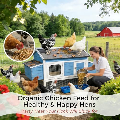 RANZ 2LBS Non-GMO Dried Mealworms for Chickens, High Protein Meal Worms, Premium Chicken Feed, Whole Large Mealworms for Blue Birds, Ducks, Fish