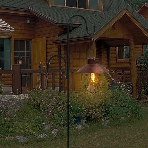 MIPON 78 Inch Double Shepherds Hooks for Outdoor Bird Feeder,Hanging Plants,Solar Light,Adjustable 78/62/46/30 Inch,3/4 Inch Width Garden Shepards