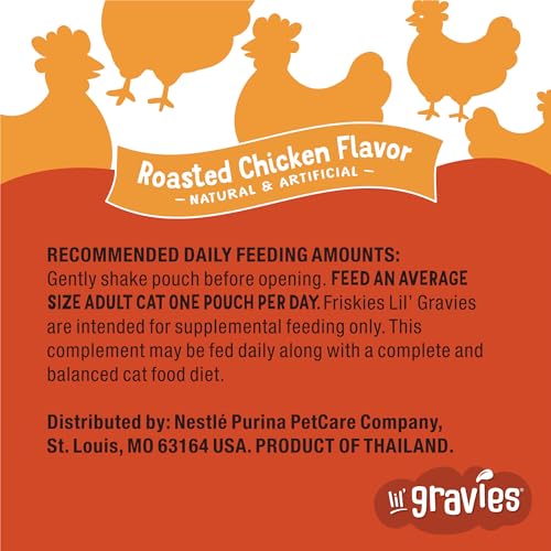 Purina Friskies Lil' Gravies Roasted Chicken Flavor Cat Food Lickable Cat Treats - (Pack of 16) 1.55 oz. Pouches