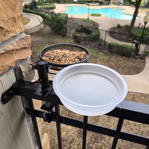 2pcs Plastic Round Bird Feeders Bowls, Wild Birds Seed Feeder Tray Bird Bath Water Bowls Accessories for Feeding Station Tray Perfect for attracting
