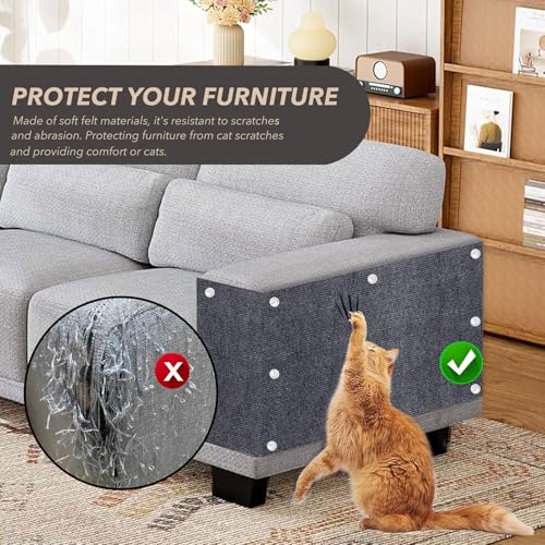78.7"X15.8" Cat Scratching Mat, Self-Adhesive Cat Scratch Carpet, DIY Cats Scratch Furniture Protector for Couch, Sofa, Wall & Door, Durable