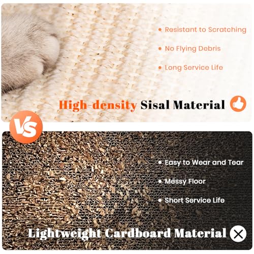 LMUGOOS Cat Scratcher, Cat Natural Sisal Scratching Pad, Kitten Interactive Toy with Ball Track Spring Ball for Chasing Hunting Mental Physical